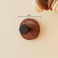 Natural Wood Adhesive Wall Hooks Strong Hold No Drilling For Bedroom Bathroom Hanging Keys Bags Coats B1