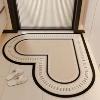 Bathroom Floor Mat Heart-shaped Corner Simple Foot Pad Dirt-resistant Easy To Clean Non-slip Mat Bathroom Door Diatom Mud Floor Mat 60*60cm