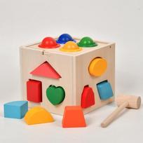 Montessori Intelekto Dėliojimo Dėžutė Geometrinės Figūros 3D Dėlionė Ankstyvasis Ugdymas Trimatės Medinės Porinės Statybinės Kaladėlės