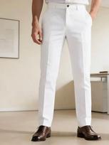 Mens Solid Slim Straight Business Casual Long Pants S