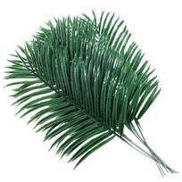 10Pcs Large Greenery Artificial Palm Leaves Flexible Branches Natural Look Plastic Tropical Leaves with Stems Green Leaves