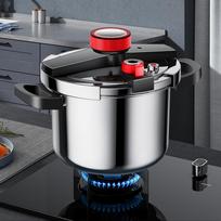 AEU 304 nerūdijančio plieno buitinis greitpuodis, 6L/8L, sprogimui atsparus, trijų greičių, energiją taupantis indas 22cm black