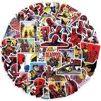 50Pcs Movie Deadpool  Wolverine Graffiti Stickers For Bicycle Hand Account Pencil Case Decals black