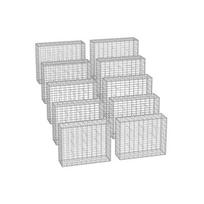 Rinkinys iš 10 gabionų 100x80x30cm., sidabrinės spalvos