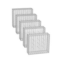 Rinkinys iš 5 gabionų 100x90x30cm., sidabrinės spalvos