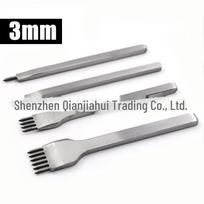 White Steel Multi-Specification Leather Punching Tool - Diamond Cutting, 3MM to 6MM Options