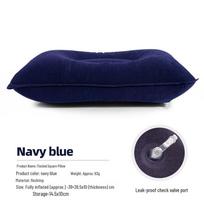 Large Inflatable Camping Pillow - Thickened Flocked Square Design, Folding Travel Pillow for Sleeping and Backrest.