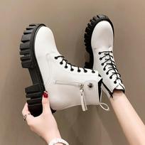 2024 New  Boots Female BritishStyle All The Thick Soled Net Red Autumn Thin Shoes Fashion Single Ankle Boots 35