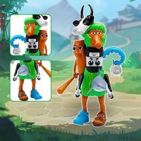 FUN Tung Tung Tung Sahur Tralalero Tralala Italian Brainrot Monster Fusion Edition Anime Action Figure Cartoon Ornament Toy Gift brown