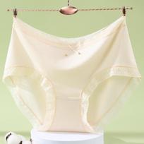 Extra Large Size Female Spring and Summer Pure Cotton Crotch Antibacterial No Mark in Waist Triangle Briefs XL
