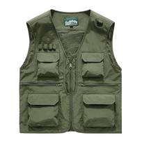 Men's Quick-Dry Multi-Pocket Outdoor Vest for Photography & Fishing XL