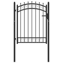 vidaXL Tvoros vartai EMMEN su smaigaliais, plienas, 103x109,5 cm, juodi