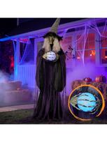 JOYFY 72  Halloween Witch with Crystal Animated Standing Ghost with Motion and Light for Indoor Haunted House Party Yard
