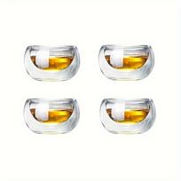 4/6 vnt. 50 ml Stikliukai Arbatos puodeliai Dvisieniai stiklai Arbatos puodeliai Išskirtiniai Kung Fu gėrimų indai Namų dekoras Espresso stiklas Atsparūs karščiui 50ml
