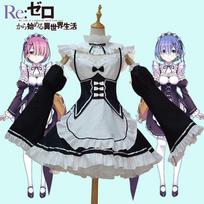 Life in a Different World from Scratch Rem Rem Cosplay Female Maid Outfit Maid Dress Multiple Sizes Clothing package S