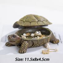 Turtle Jewelry Box Cute Ring Earring Storage Box Luxury Women's Necklace Jewelry Organizer Boxes Desktop Decorative Ornaments
