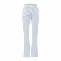 Women's Creamy Beige Low-Waist Micro-Flare Pants - Spring/Autumn Casual Slim-Fit Large