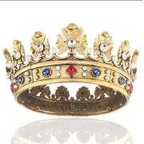 Barokinė Vintažinė Imituoto Balto Perlo Karūna Karaliaus Karalienės Tiara Gimtadienio Plaukų Aksesuarai beige