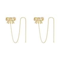 Copper+Zircon Earphone Wire Clip Bowknot Sparkling Anti-Lost Earphone Buckle Universal Fashion Accessory Earphone Clip
