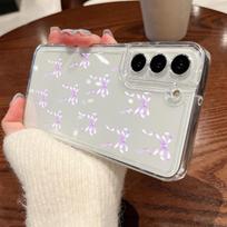 Cute Pink Bow Soft Case For Samsung Galaxy S25 S24 S23 S22 Ultra Plus S24 FE A15 A14 A55 A54 A36 A26 A16 A52 A35 5G Clear Cover Galaxy S22 5G