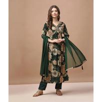 Pakistani Party Wear Aliya Cut Suit Indian Women Ethnic Kurti Pant Dupatta Set M-38