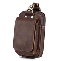 Vintage Cow Leather Belt Bag Portable Large Capacity Fanny Pack Waist Bag Outdoor Sport