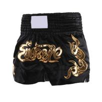 Muay Thai bokso šortai Moterys Vyrai Treniruojasi Koviniai Kikbokso lagaminai Platus elastingas juosmens siuvinėjimo raštas Bokso šortai M