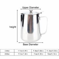 Stainless Steel Milk Frothing Pitcher 1500ml Latte Art Cup Stainless Steel Cup  Coffee Creamer 1500ml