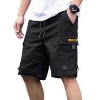 Summer Men's Solid Color Cargo Shorts Outdoor Multi-pocket Pants Men Casual Loose Work Shorts for Climbing Camping XS