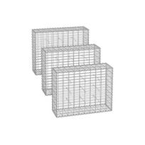 Rinkinys iš 3 gabionų 100x80x30cm., sidabrinės spalvos