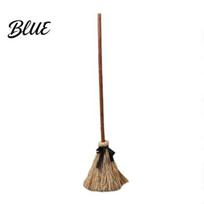 Realistic Silk Witch Broom Electric Toy with Touch Activated Swinging Prop Retro Easy Assembly Halloween Decor Straw Broom for Party Courtyard