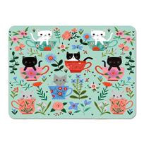 Anti-Slip Kitchen Mat Sweet Heat-resistant Pad Cartoon Coffee Machine Mat  Coffee Bar Green Flower Cat