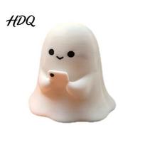 3D Printed Ghost Ornaments Halloween Figurine Cute Spooky Resin Statue Funny Desktop Tray Healing Room Decor A