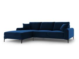 Minkštas kampas Mazzini Sofas Madara, veliūras, mėlynas/juodas
