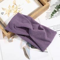 1 Pcs Retro Cross Turban Women Girls Solid Color Hairband Knitted Soft Headband Bandage Turban New Fashion Hair Accessories violetinė