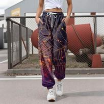 Women's Casual Fashion Halloween Printed Leisure Pants Sweatpants Trousers Drawstring Elastic Waist Drawstring Drawstring Pants S