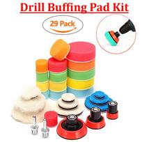 29x Car Polishing Set 1/2/3 Inch Buffing Pads Foam Woolen Sponge Pad M14 Adapter