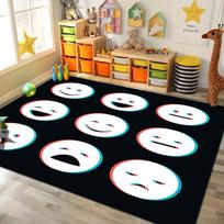 Educational Kids Rugs Alphabet Design Emotion Faces Pattern Colorful Learning Mats for Childrens Room Decor 40x60cm