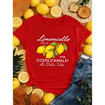 Limoncello Italia La Dolce Vita Citrinų Raštas Moteriški Marškinėliai Vasariniai Kvėpuojantys Trumpomis Rankovėmis Madingi O-Kaklo Marškinėliai Y2K Viršutiniai Drabužiai S