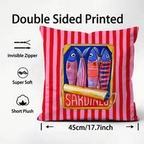 Canned Sardines Fashion Cushion Cover Plush Fabric Soft DoubleSided Printed Sofa Warm Winter Home Child Gift Pillow Case 30x30cm