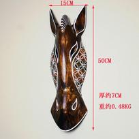50cm Hand-Painted Vintage Wooden Wall Art  African Animal Murals in American Style Rustic Decor for Coffee Shop Bar Living Room