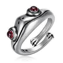 Silver Frog Open Rings Vintage Cute Animal Finger Ring for Women Men Couples 1
