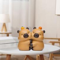 Capybara Bookends Book Holder Organizer Art Craft Cartoon Collection Resin Figurine Desktop Ornament