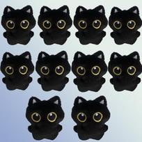 10PCS 10cm Cute Black Cat plush toy Doll Small Pendant Cuddly Pillow Cushion Black Cat Doll for Boy Girl Brithday Gifts