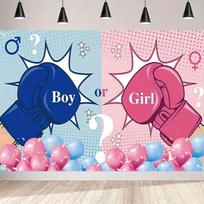 2D Boy vs Girl Boxing Gloves Tapestry Gender Reveal Photo Background 47.2x31.5inch/120*80cm