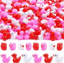 50/100Pc Valentines Small Resin Ducks Valentine'S Day Small Little Resin Ducks For Dollhouse Micro Garden Landscape Decoration 50pc