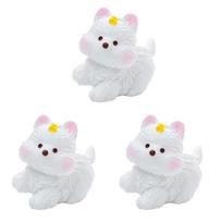 3 Pcs Mini Dog Figurines Cartoon Resin Dog Miniature Figures Little Puppy Statue for Cake Toppers Fairy Garden DIY Crafts B