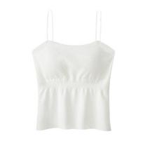 Women's Double Lined Tank Top Spaghetti Strap Sleeveless Camisole Shirts with Built-in Bra Summer Casual Slim Fit Basic T-shirt XL