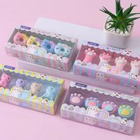 4 Pieces Cute Cat Shape Eraser Fun Stationery Cute Food Eraser Durable BLC393-01