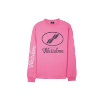 WE11DONE Classic Large Logo Loose Fit Round Neck Printed Long Sleeve T-Shirt Unisex Tops Pink WD-TP4-20-712-U-PK S